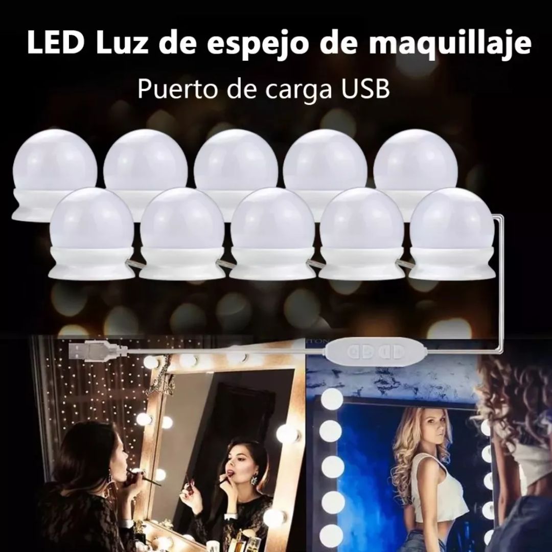 Luces LED Para Espejo Tocador 3 Modos